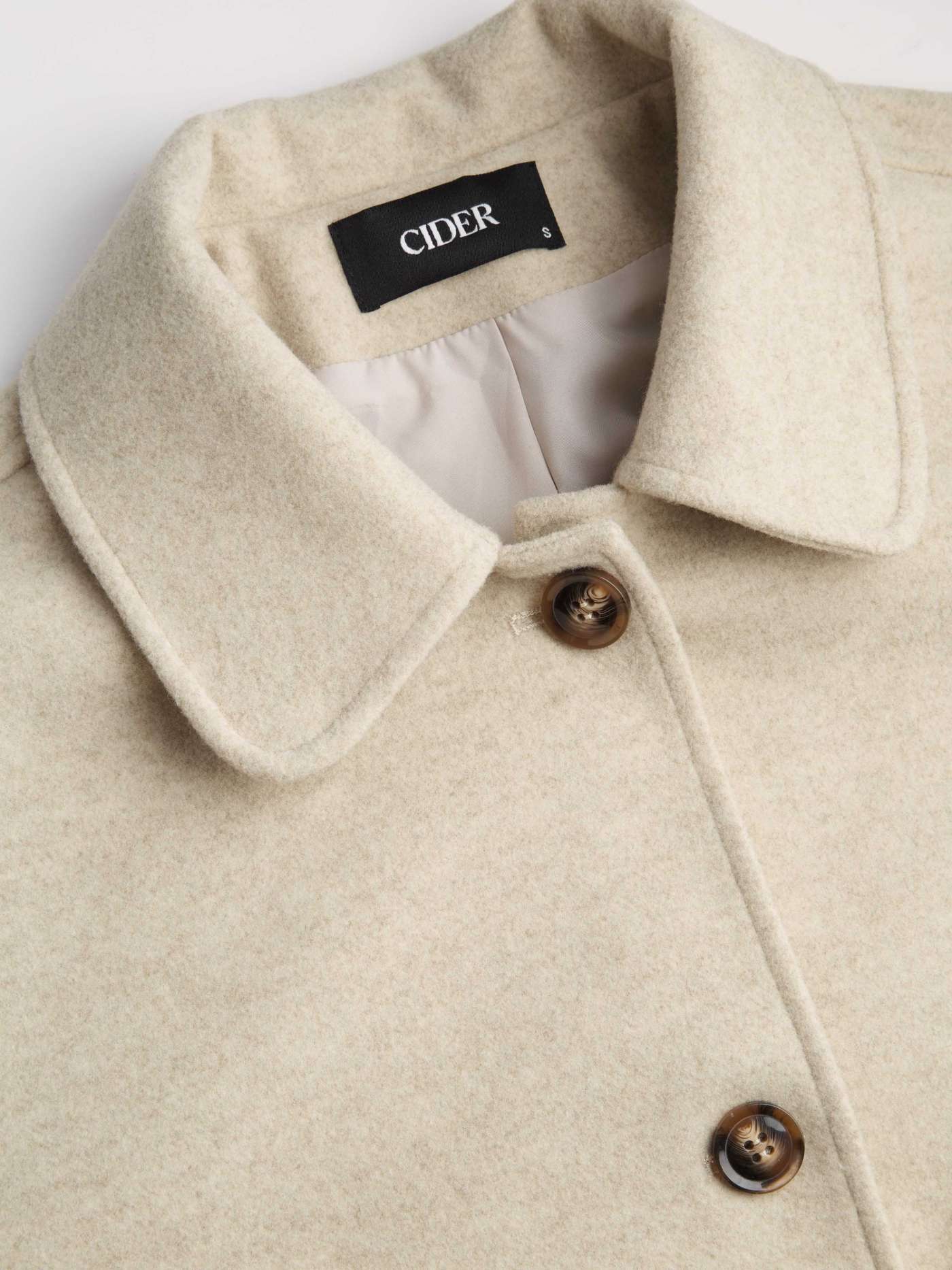 Wool-like Collar Solid Pocket Button Jacket