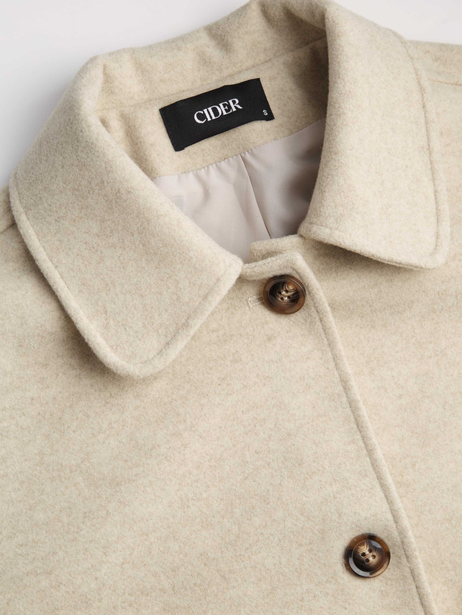 Wool-like Collar Solid Pocket Button Jacket
