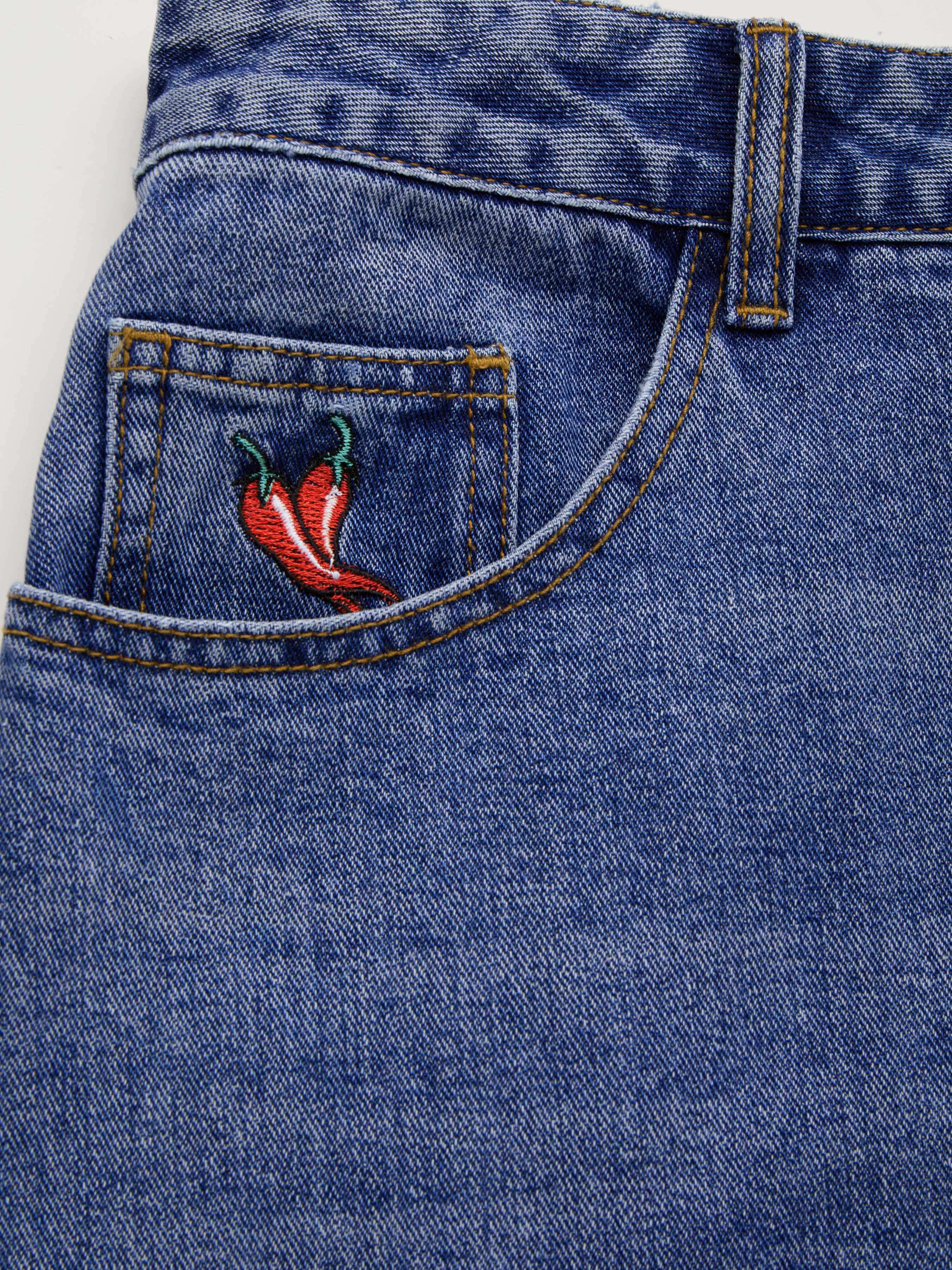 Cider Denim Mid Rise Stripe Wide Leg Jeans Curve & Plus
