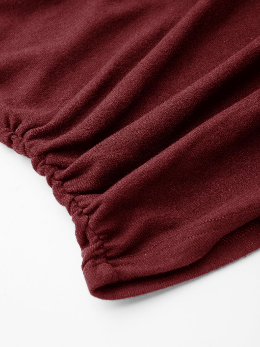 Thermal Baumwollmix Bootsausschnitt Solid Rüschen Langarmshirt