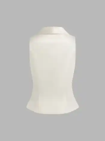 Kragen Solid Knopf Blazer Weste