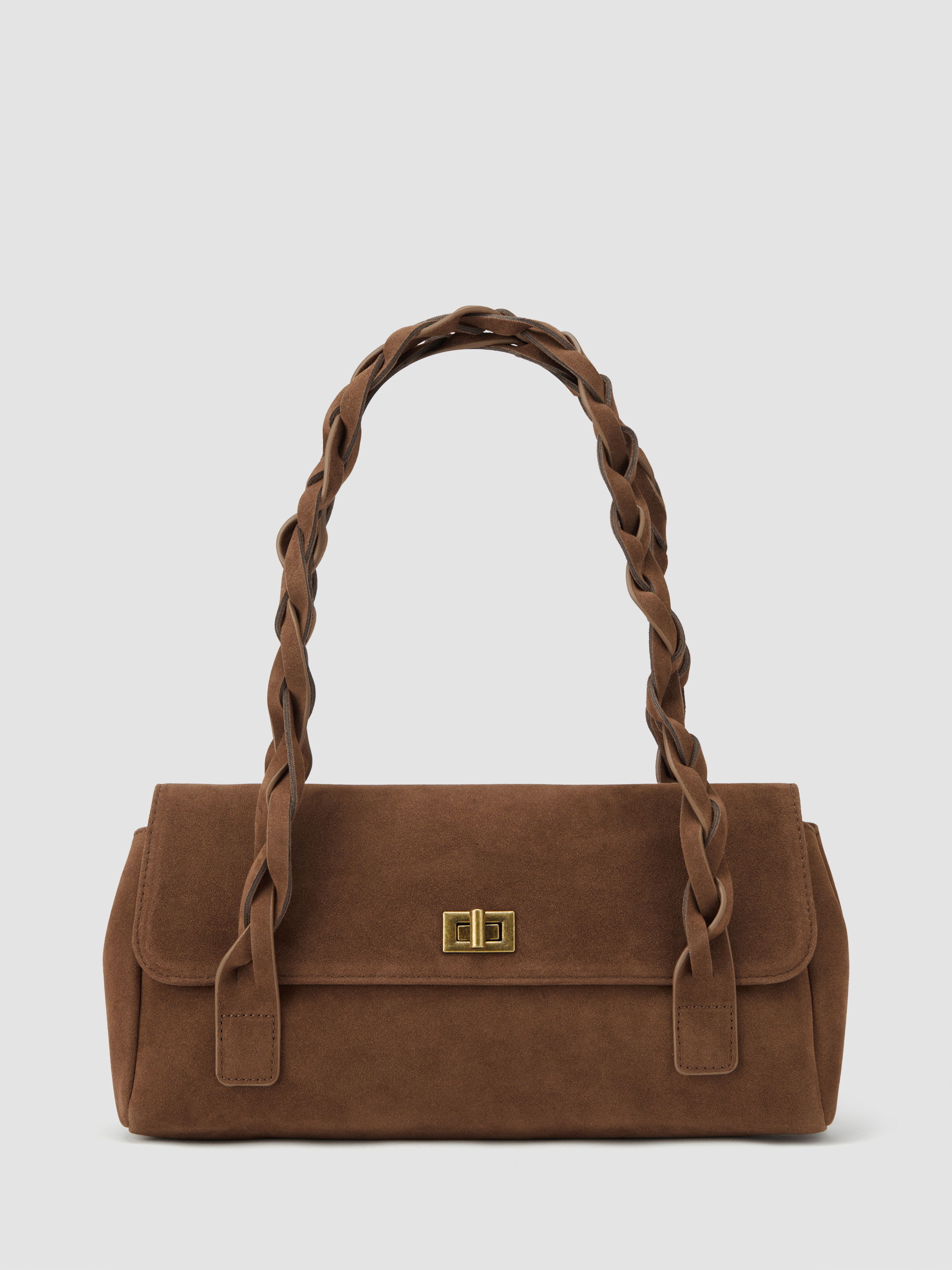 ★E.B.M★ Strap Detail Suede Shoulder Bag EMP1AHB020 Premium Suede Handbags & Footwear | The Sak Suede Collection