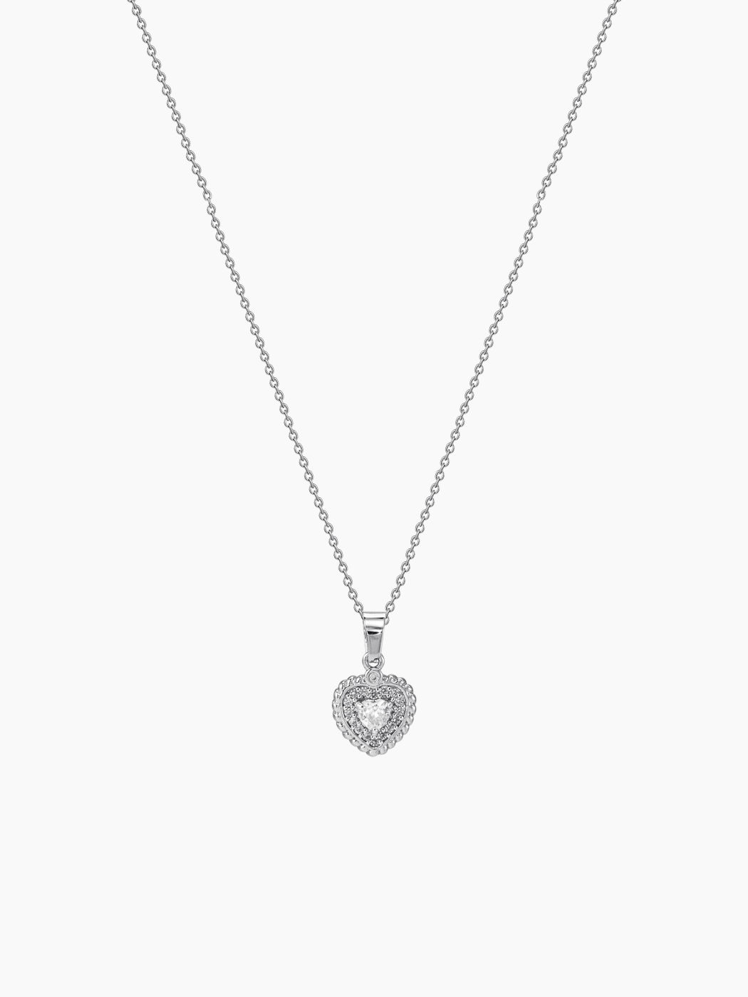 Herzanhänger Halskette mit Strass, 18K vergoldet