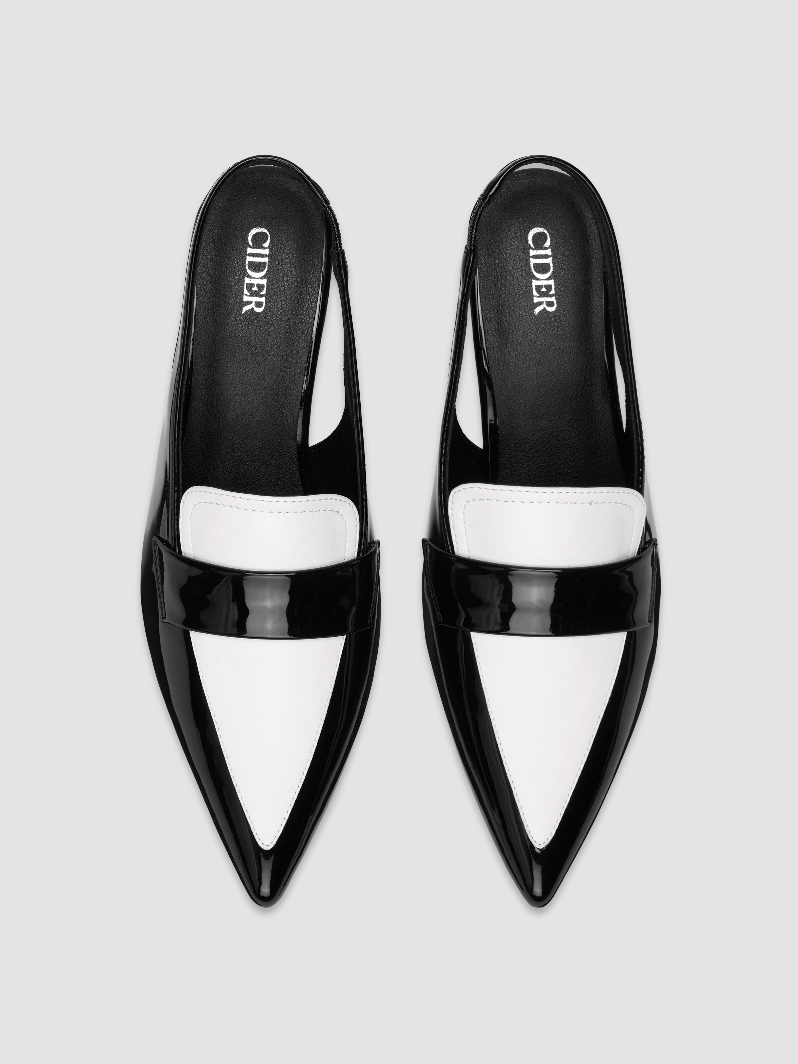 TWO-TONE LOW HEEL SLINGBACK HEELS
