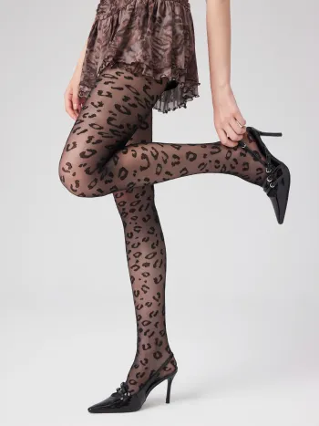 Leopardmuster Strumpfhosen