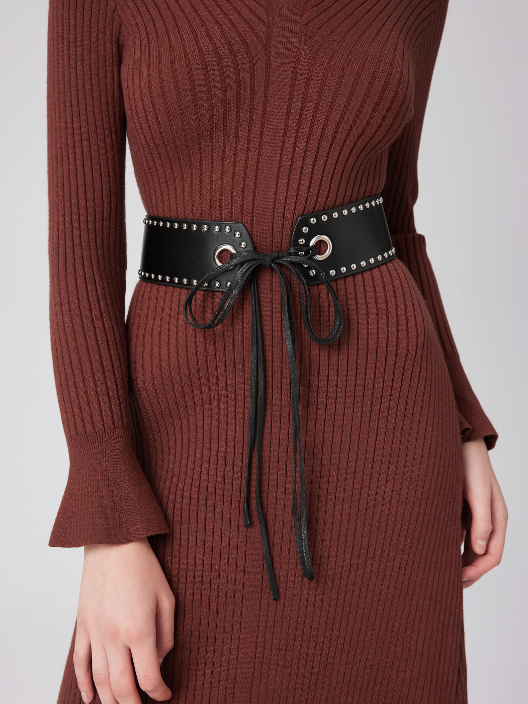 STUDDED LACE UP CORSET BELT