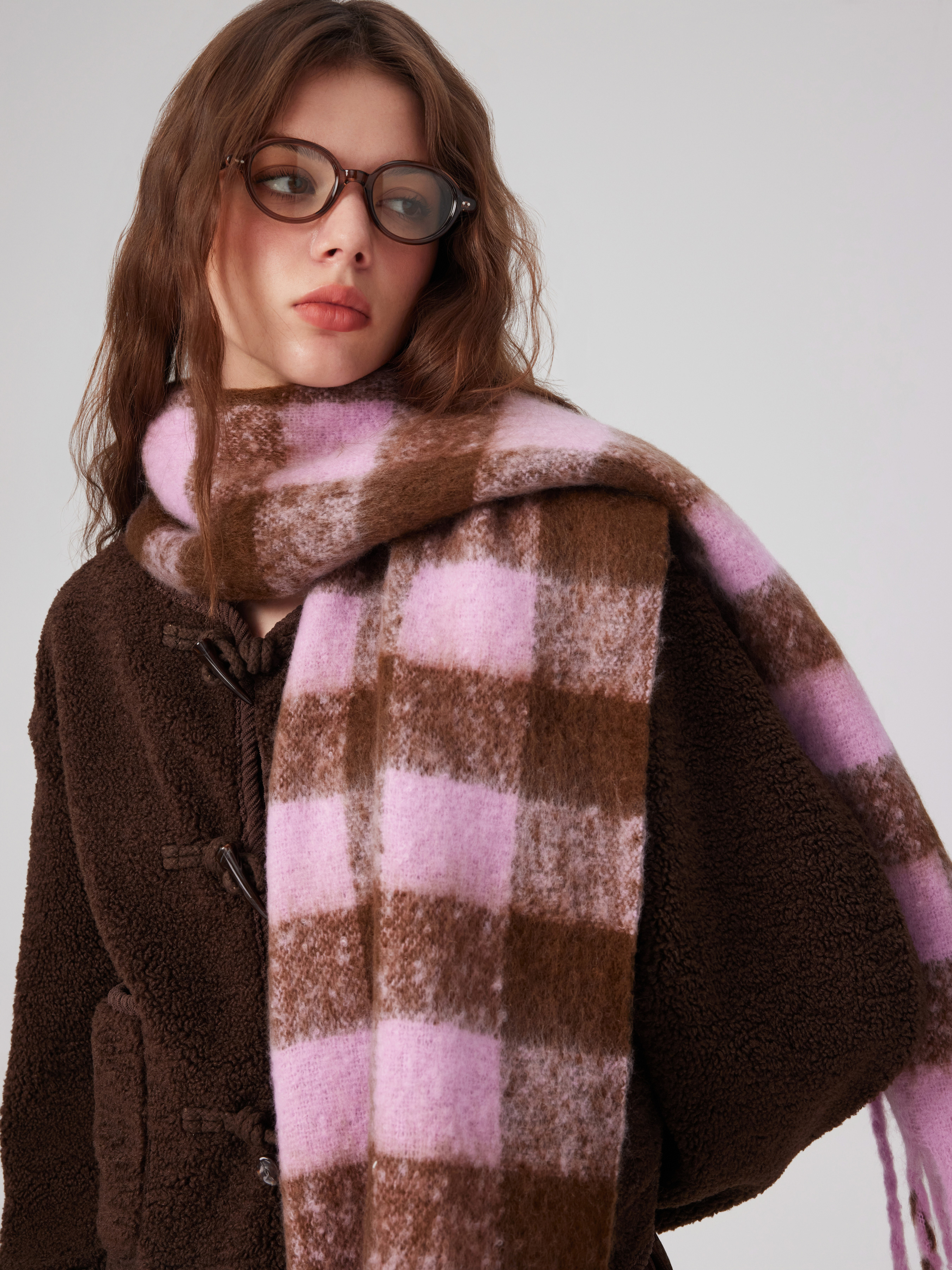 PLAID TASSEL SCARF