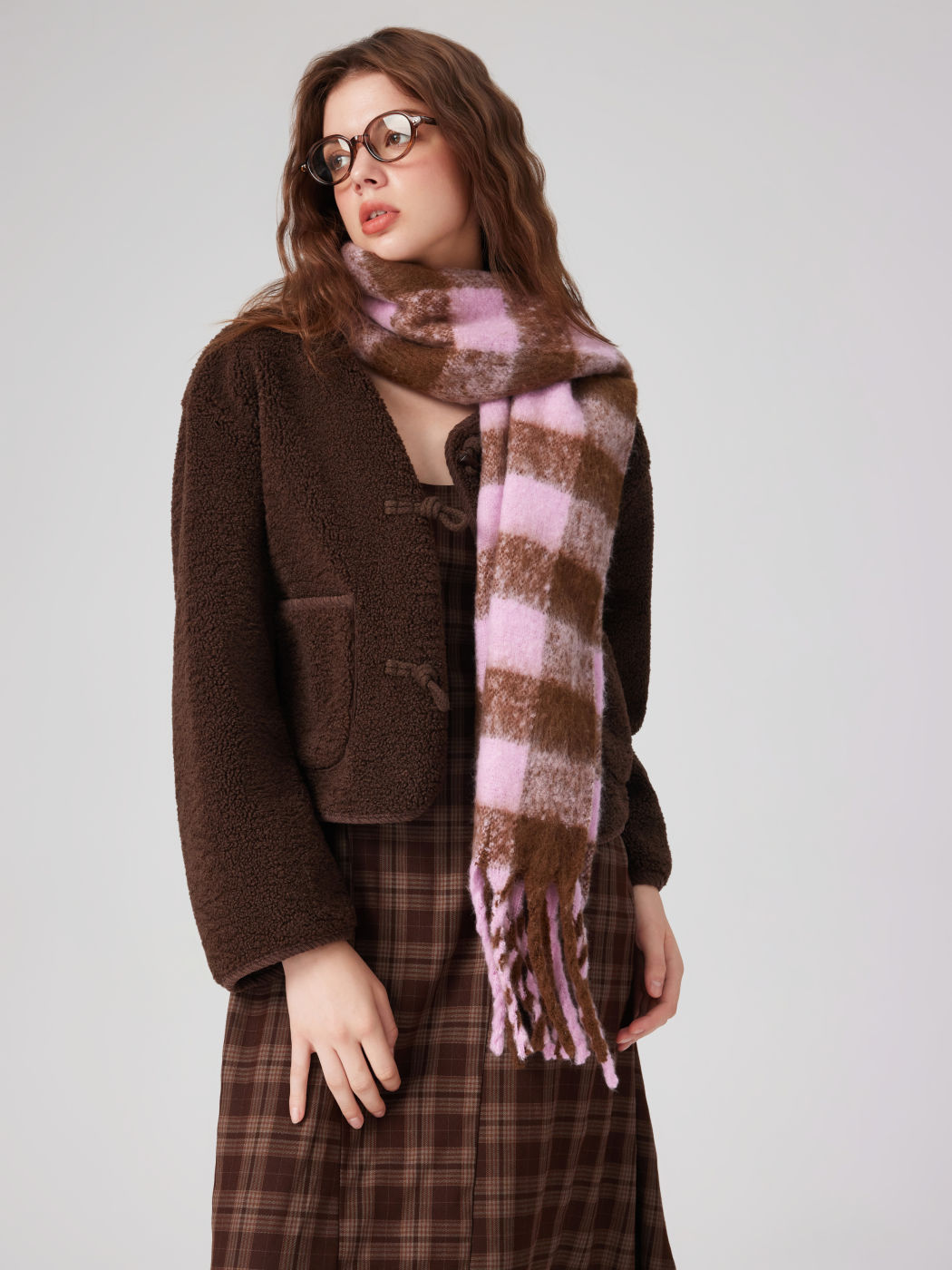 PLAID TASSEL SCARF