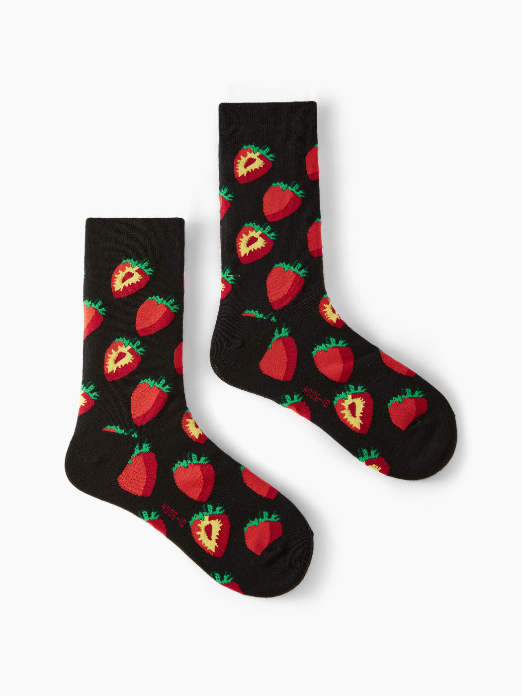 STRAWBERRY & FLORAL PATTERN ANKLE SOCKS