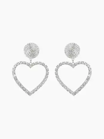 Herzförmige Ohrringe mit Strass