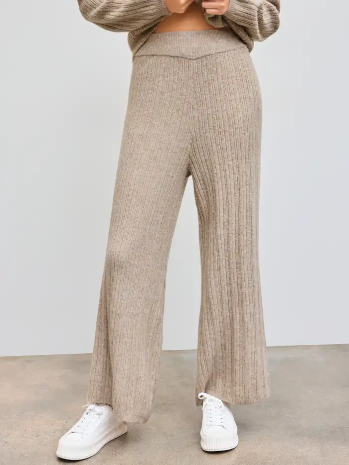 Acubi Woven Solid Straight Leg Trousers