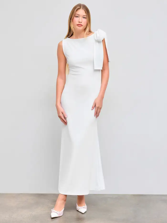knee length dresses for ladies Deep Cider Wrap Maxi Dress – Urban Modesty main image 0