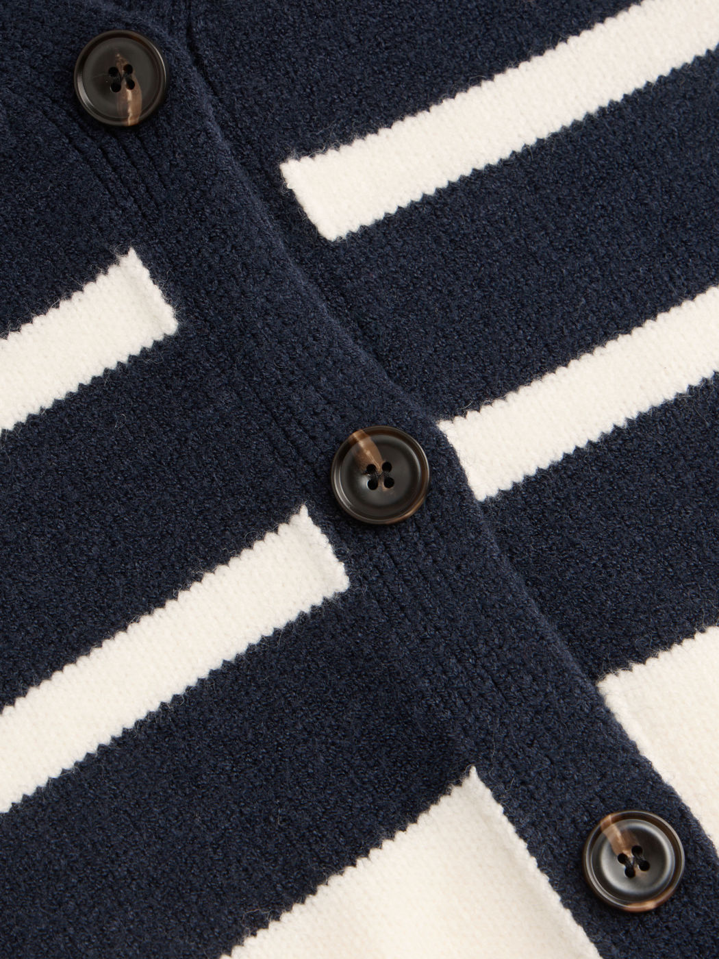 Knit V-neck Striped Button Cardigan