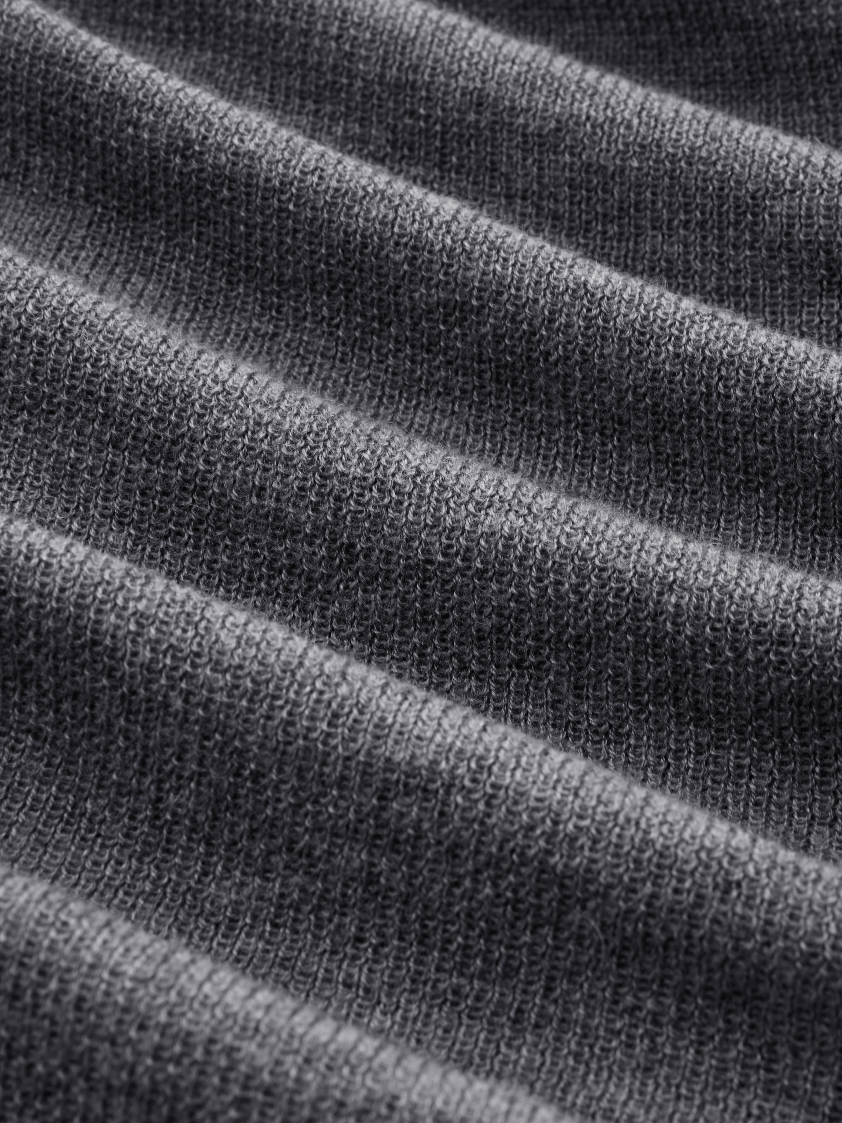 Knit Wool-blend Round Neckline Two Tone Ruched Long Sleeve Top