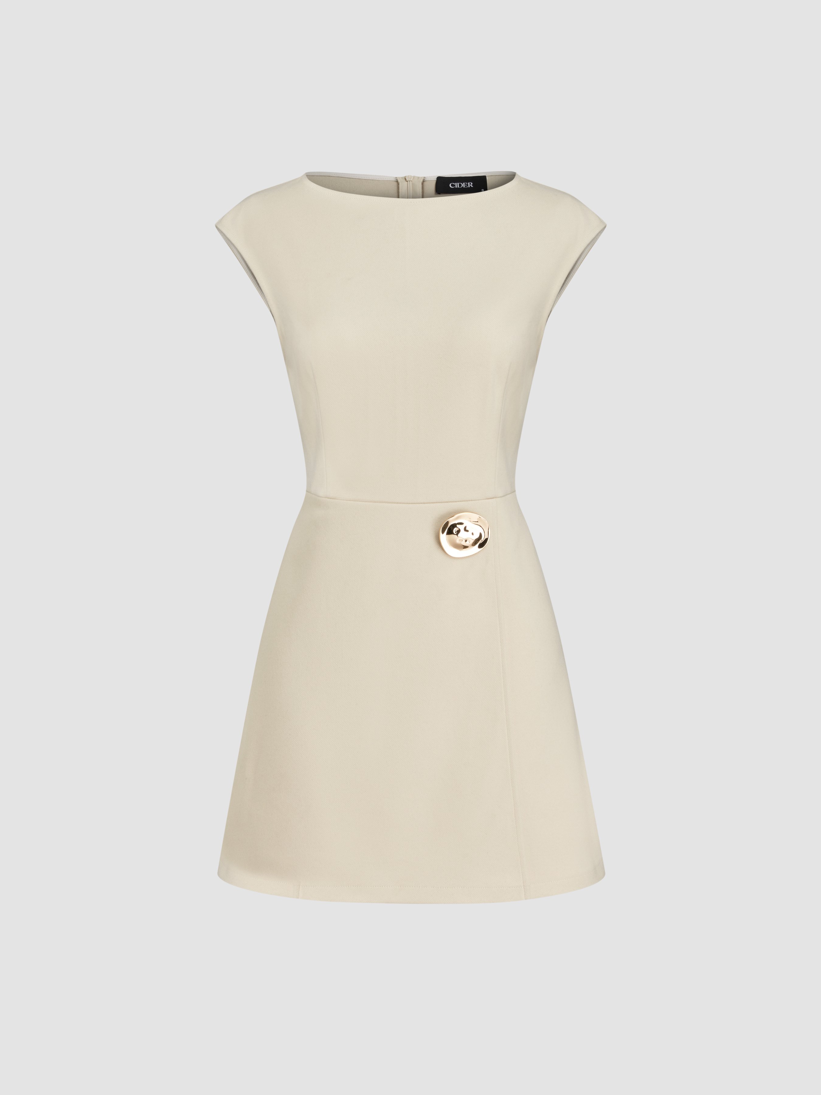 Boat Neck Dropped Shoulder Mini Sweater Dress