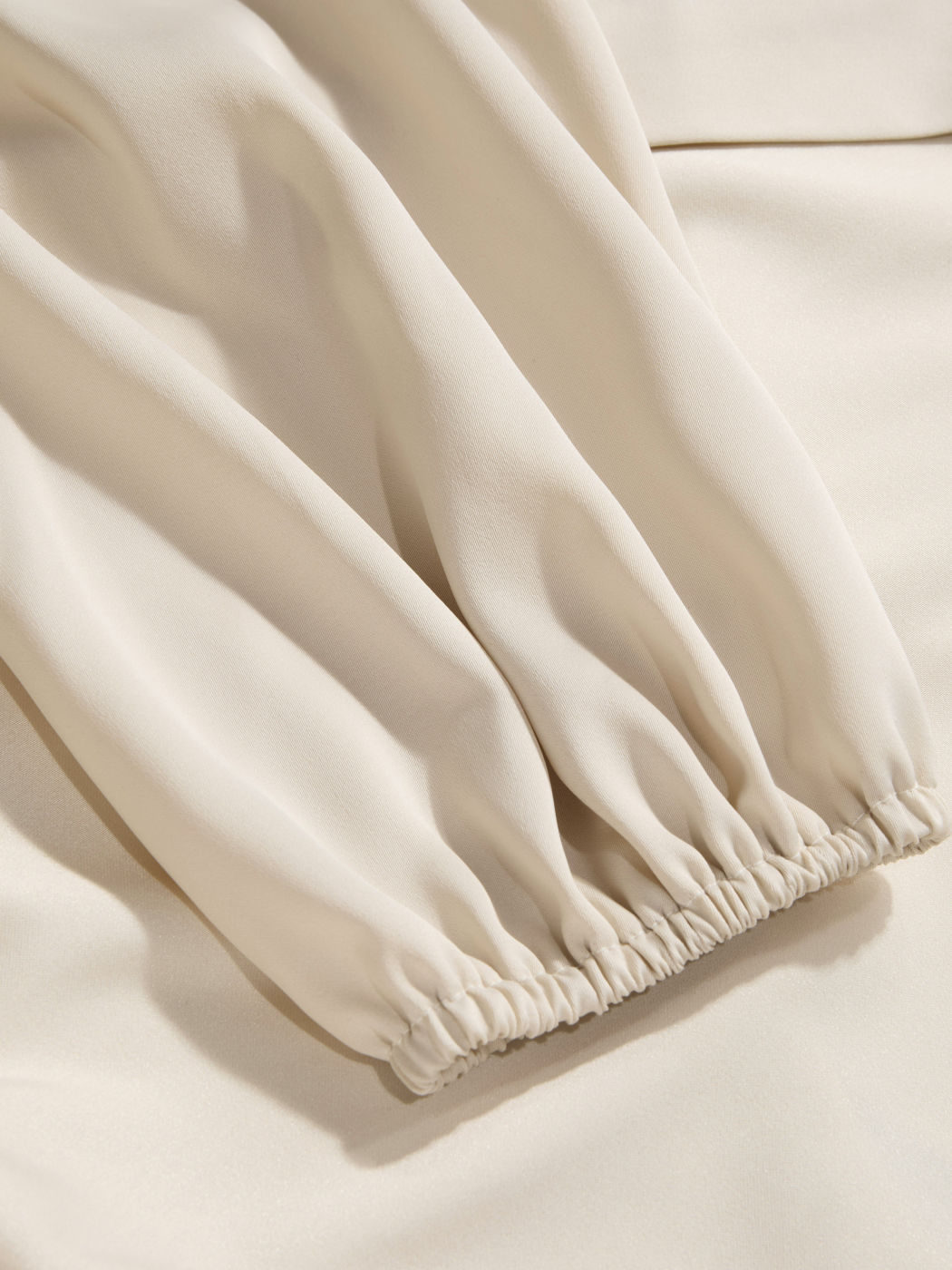 Satin Kragen Solid Rüschen Langarmbluse