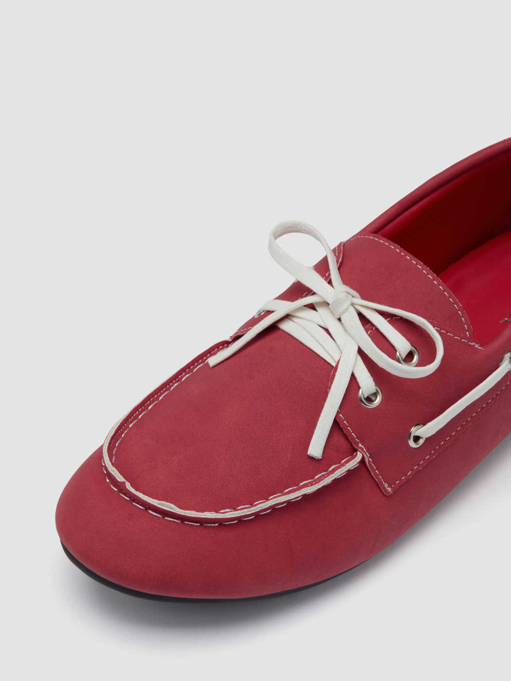 LACE-UP FAUX LEATHER SNEAKERS