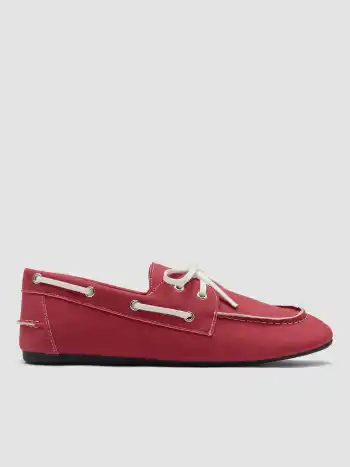 LACE-UP FAUX LEATHER SNEAKERS