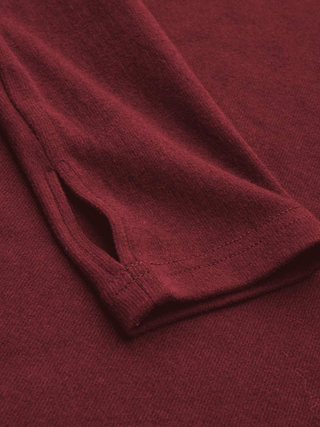 Thermal Baumwollmix Square Neck Solid Daumenloch Langarmshirt