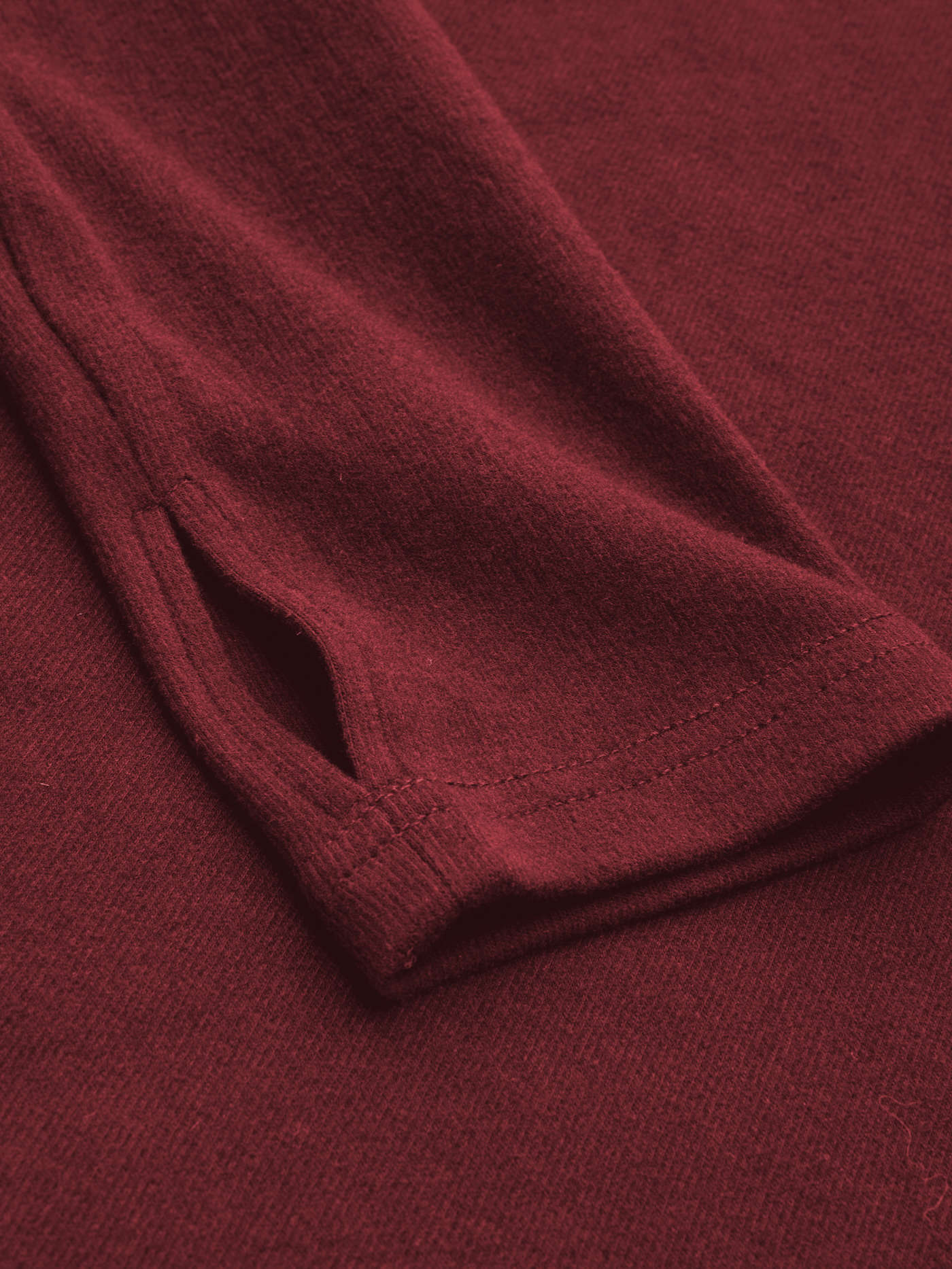 Thermal Cotton-blend Square Neck Solid Cut Out Long Sleeve Tee
