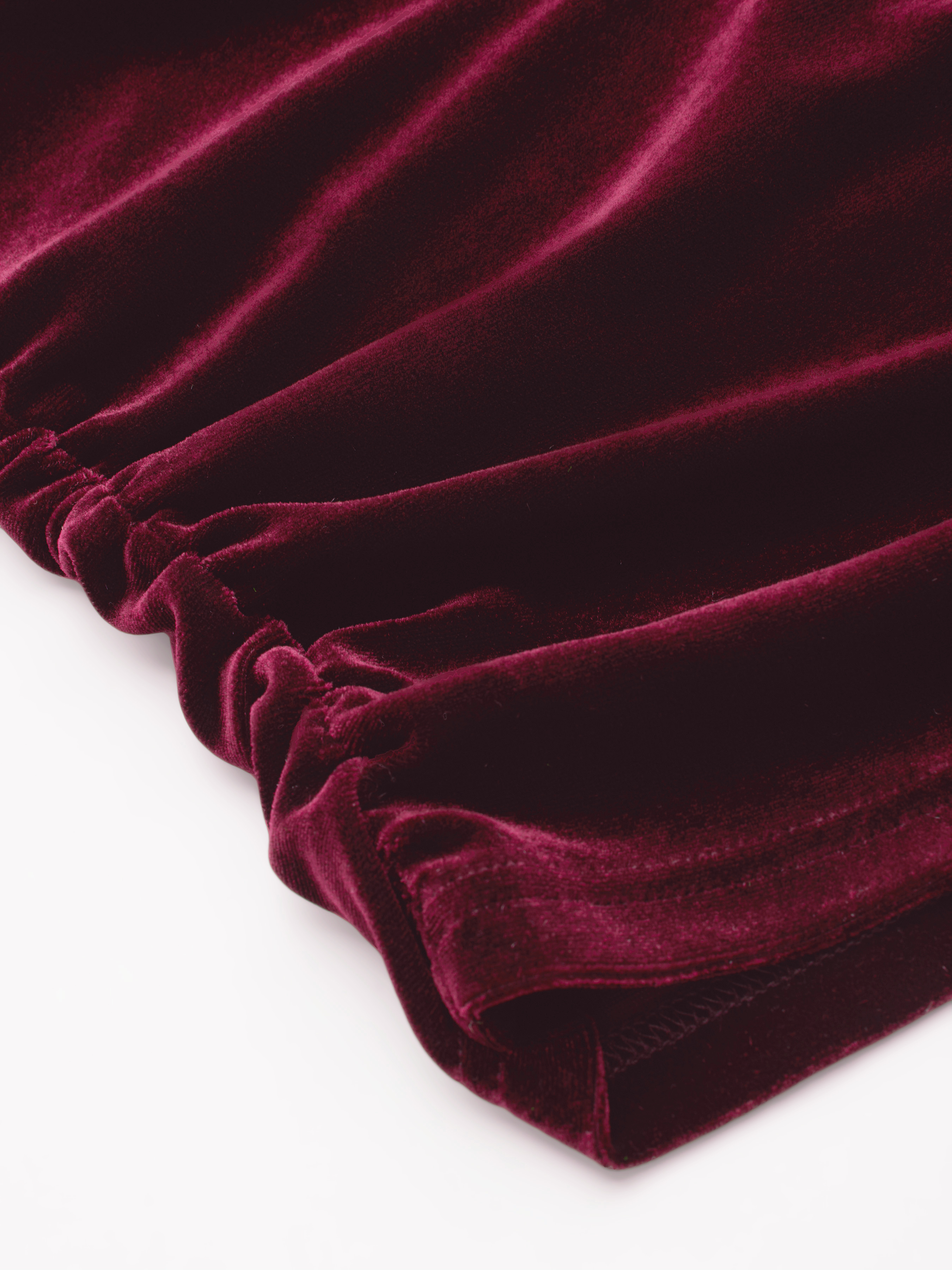 City Chic Velvet Velvet V-neck Solid Lace Ruched Long Sleeve