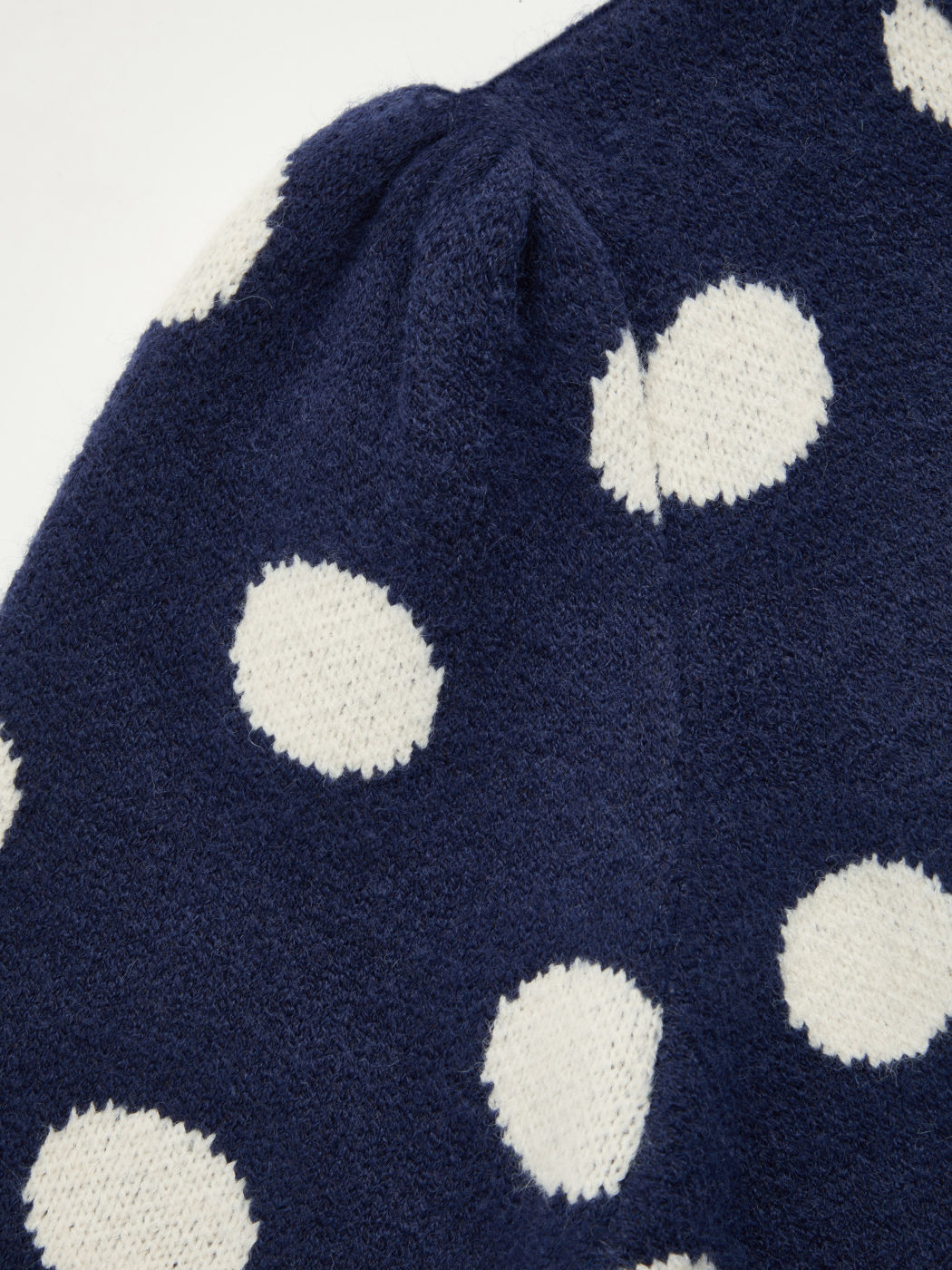 Knit Round Neckline Polka Dot Button Cardigan