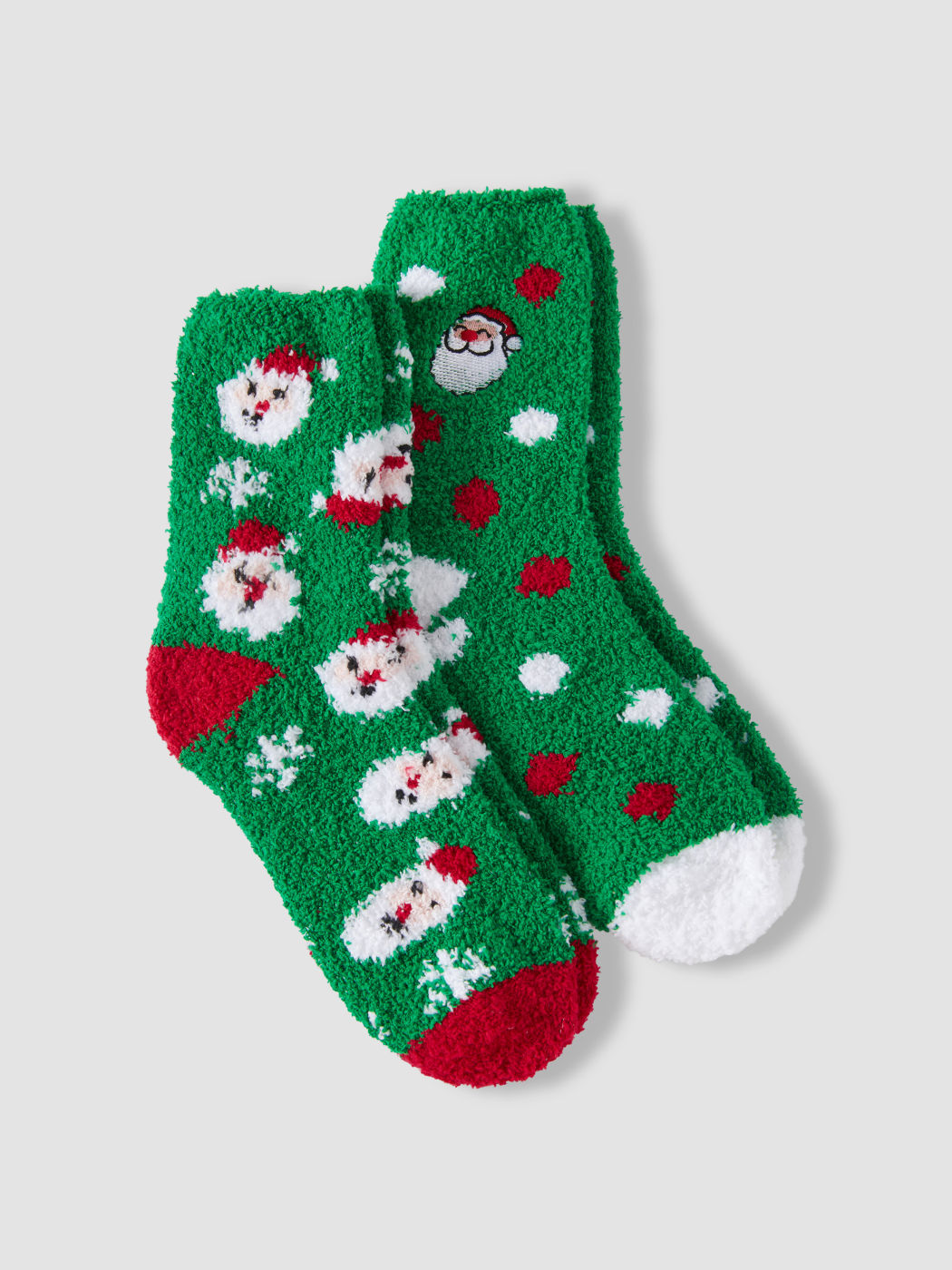 2 PAIRS CHRISTMAS FUZZY CREW SOCKS