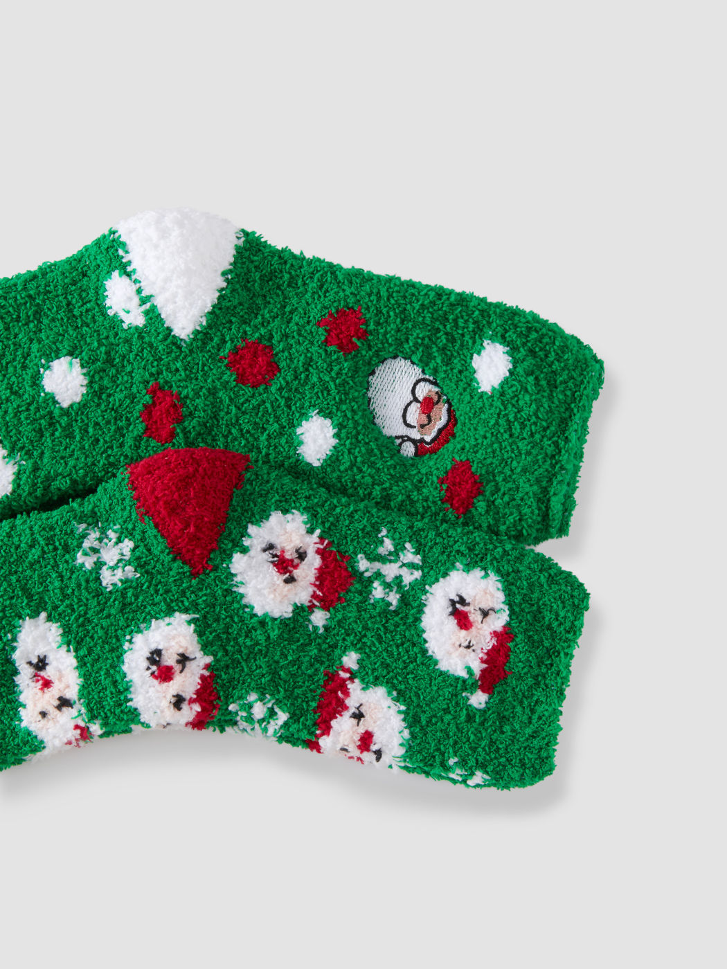 2 PAIRS CHRISTMAS FUZZY CREW SOCKS