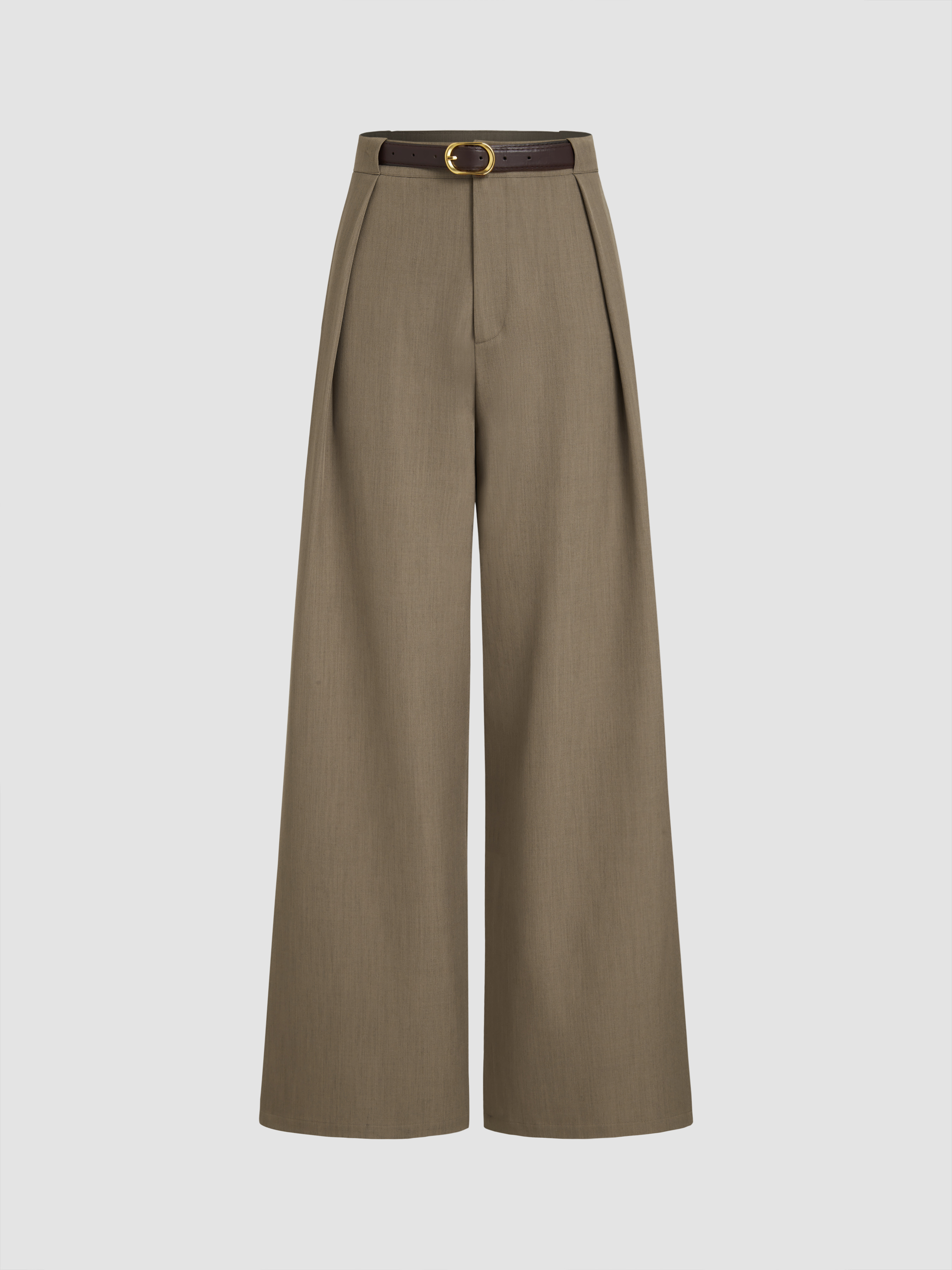 パンツ YOKE JACQUARD BELTED WIDE TROUSERS 3 YOKE - 【残り一点】Photo Jacquard Front Tuck Belted Wide-Leg
