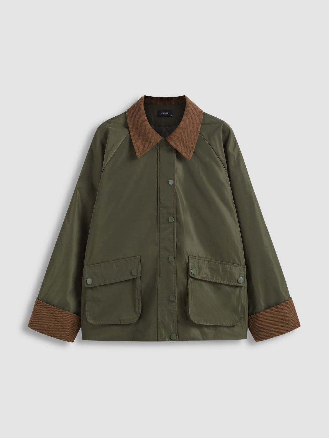 Collar Solid Contrasting Binding Barn Jacket