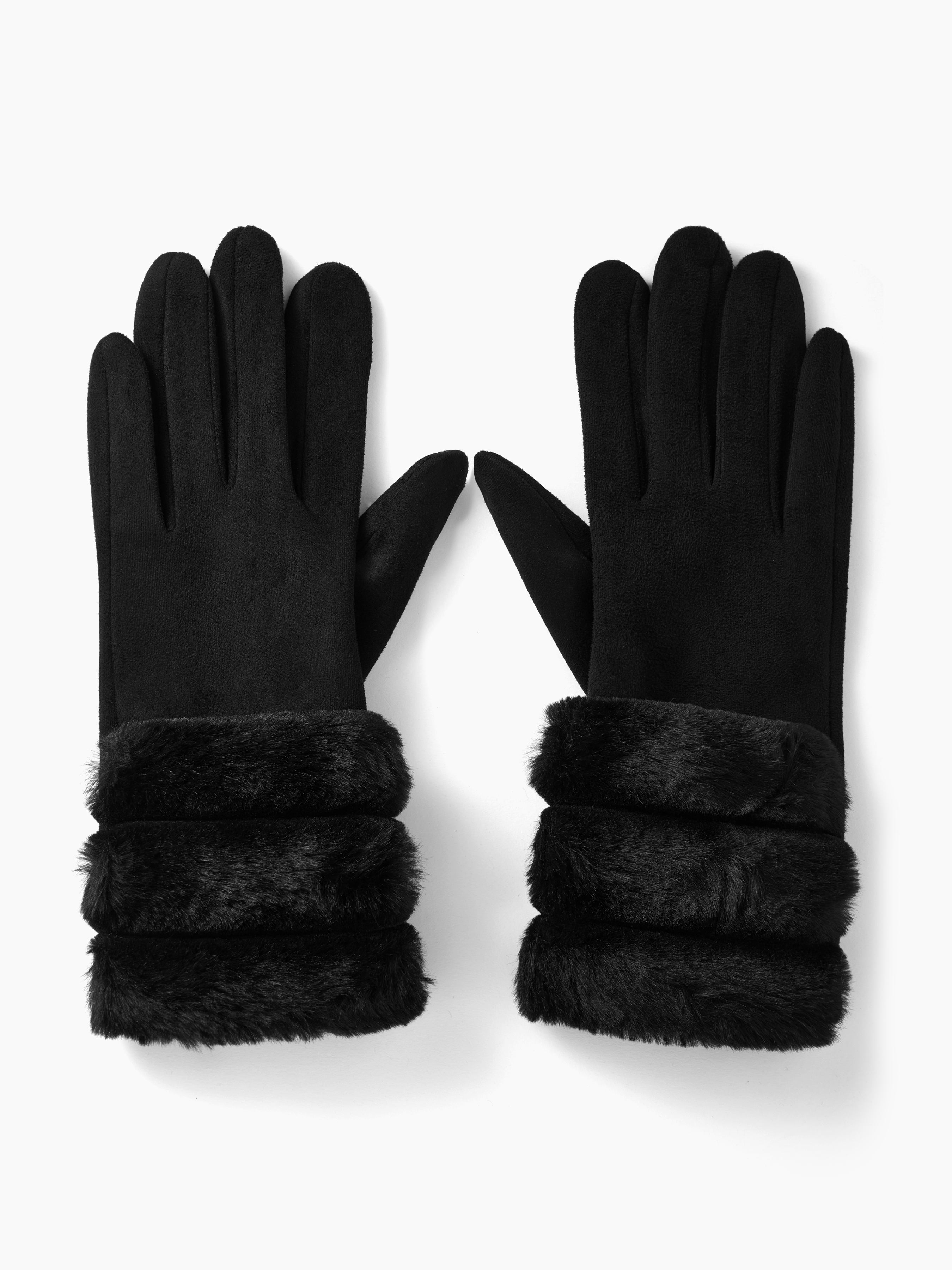 FUZZY BRUSHED GLOVES For Coffee Shop Daily Casual Date Work