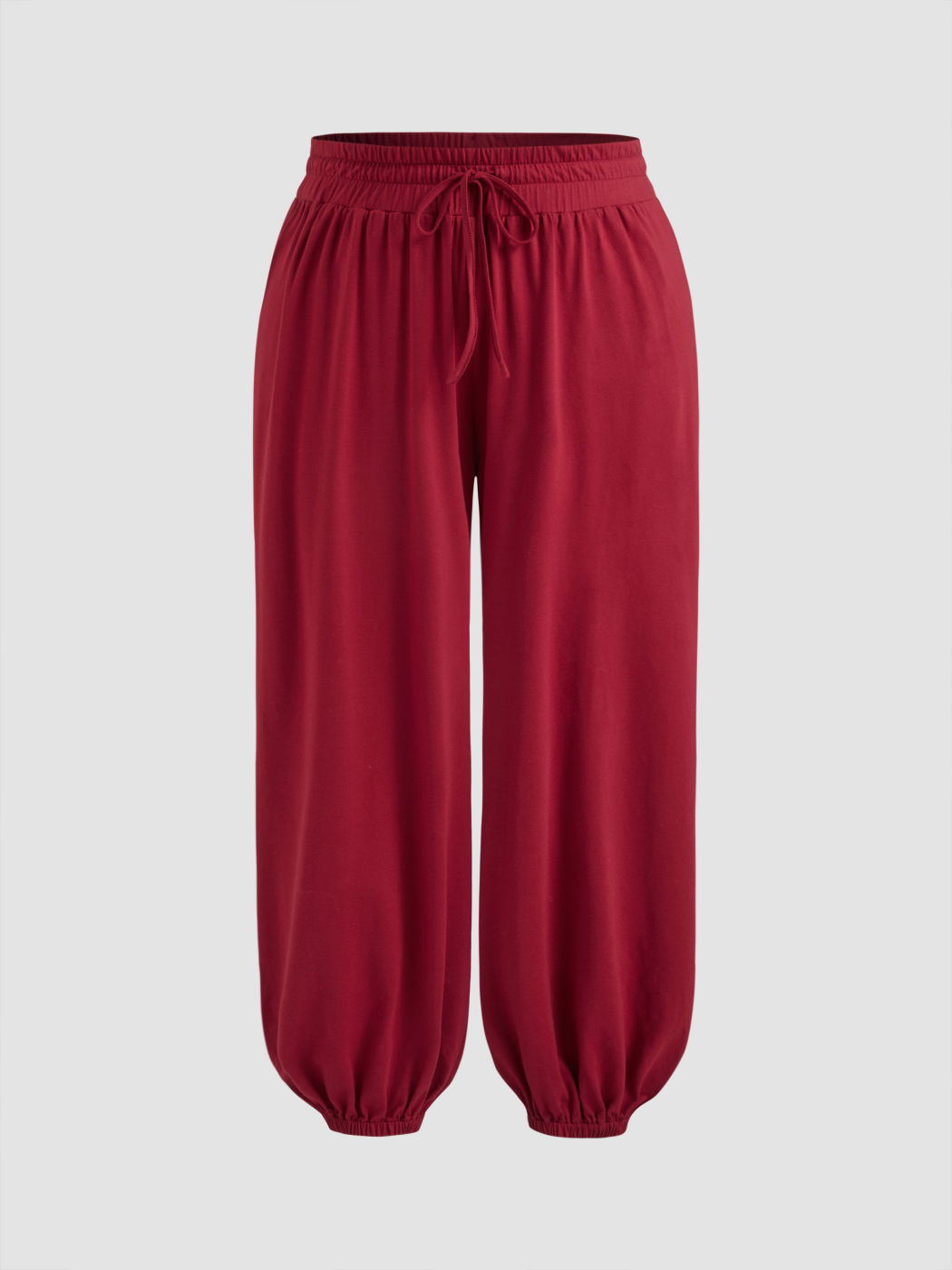 Solid Knotted Jersey Trousers Curve & Plus