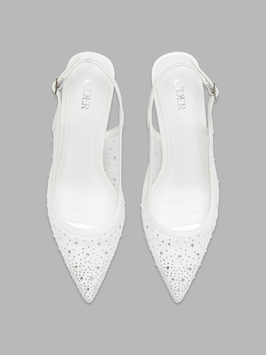 RHINESTONE MESH SLINGBACK HEELS