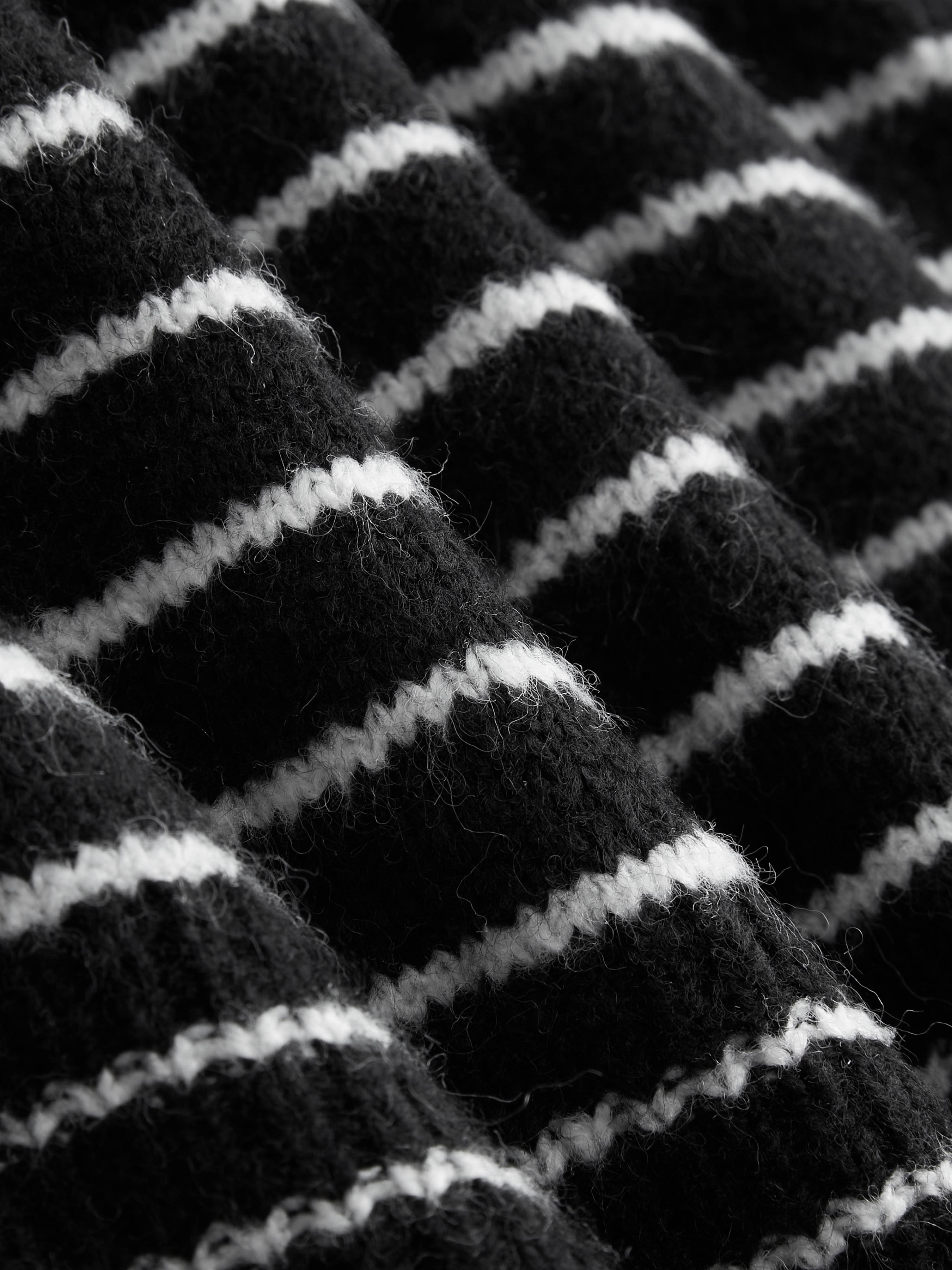 Knit Wool-blend Boat Neck Striped Oversized Sweater 