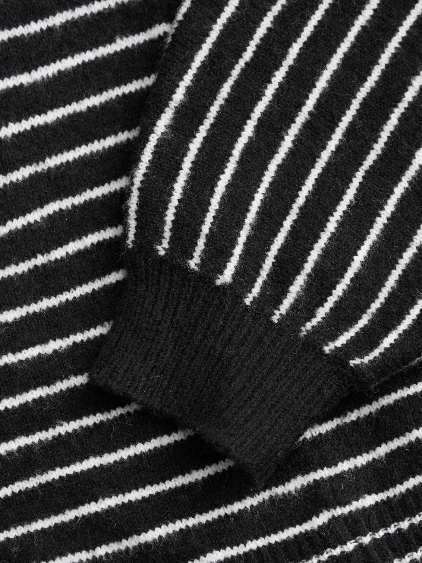 Knit Wool-blend Boat Neck Striped Oversized Sweater 