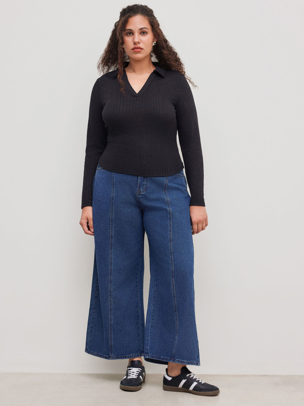 Polo Solid Long Sleeve Tee Curve & Plus