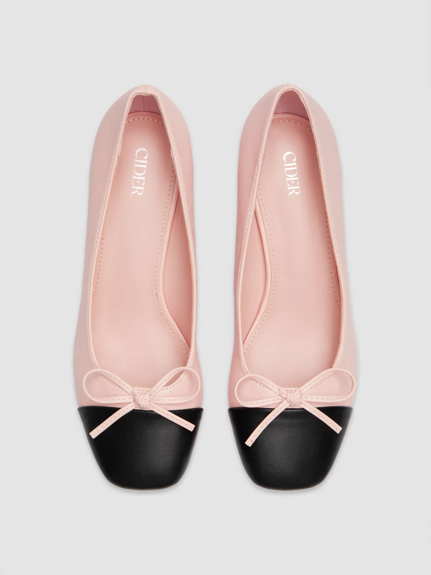 BOWKNOT TWO-TONE CHUNKY HEELED MARY JANE SHOES