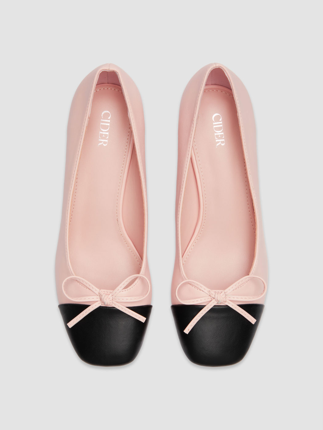 BOWKNOT TWO-TONE CHUNKY HEELED MARY JANE SHOES