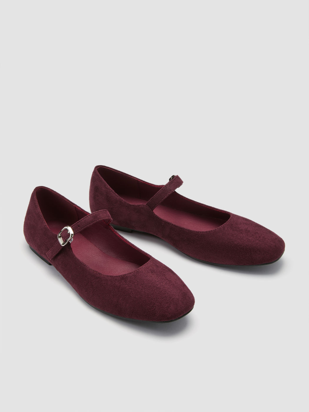 BUCKLE SUEDE MARY JANE FLATS