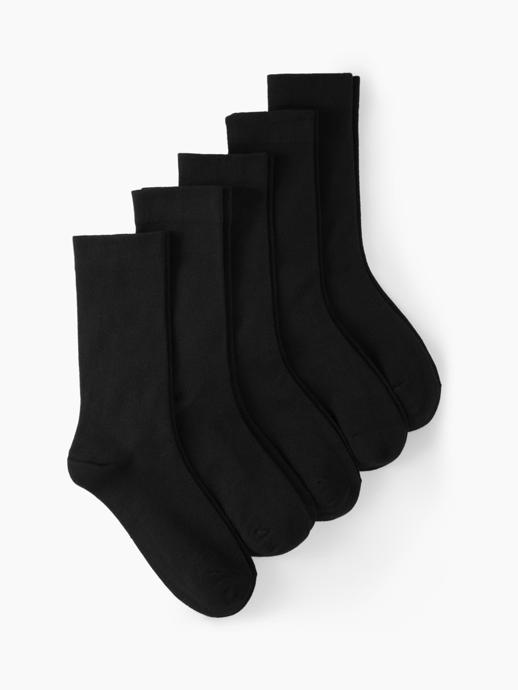 5 PAAR EINFARBIGE CREW-SOCKEN