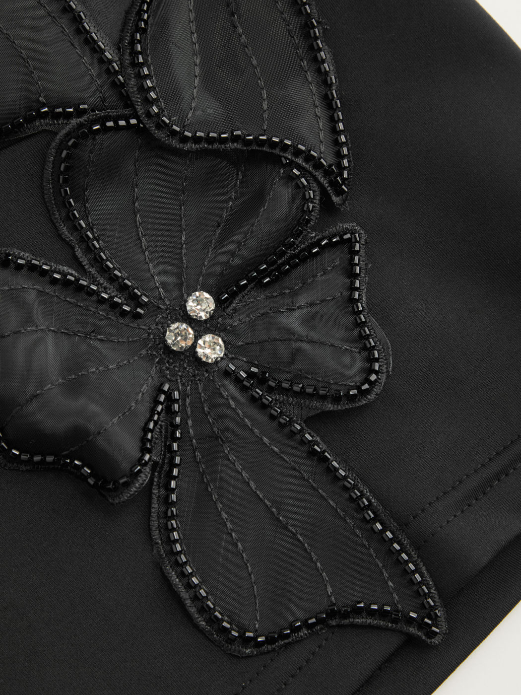 Floral Rhinestone Applique Crop Cami Top