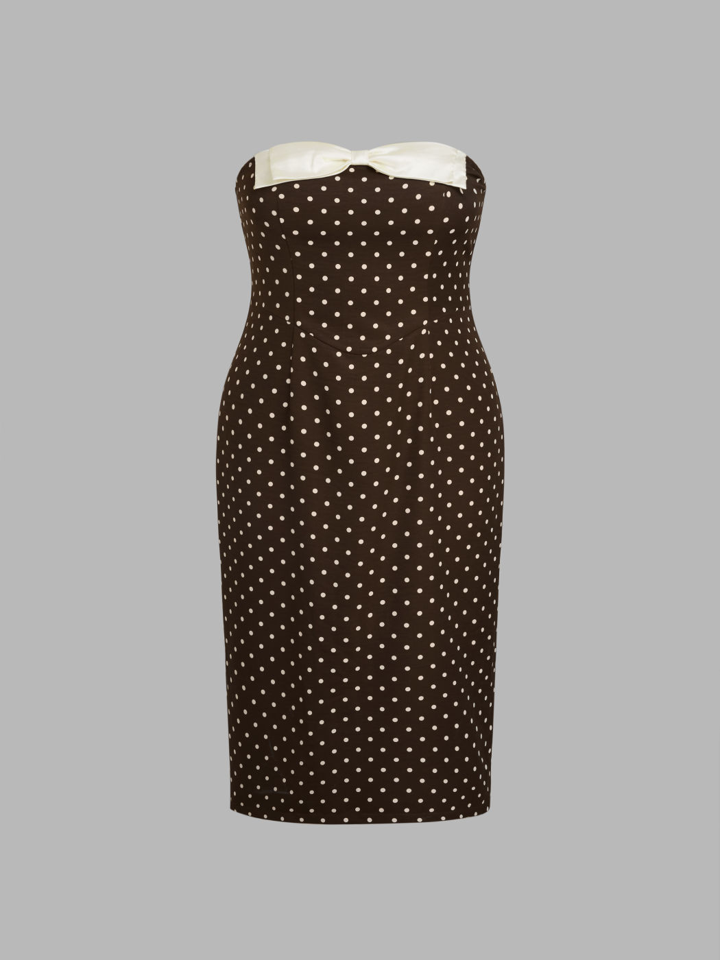 Polka Dot Bowknot Tube Midi Dress Curve & Plus
