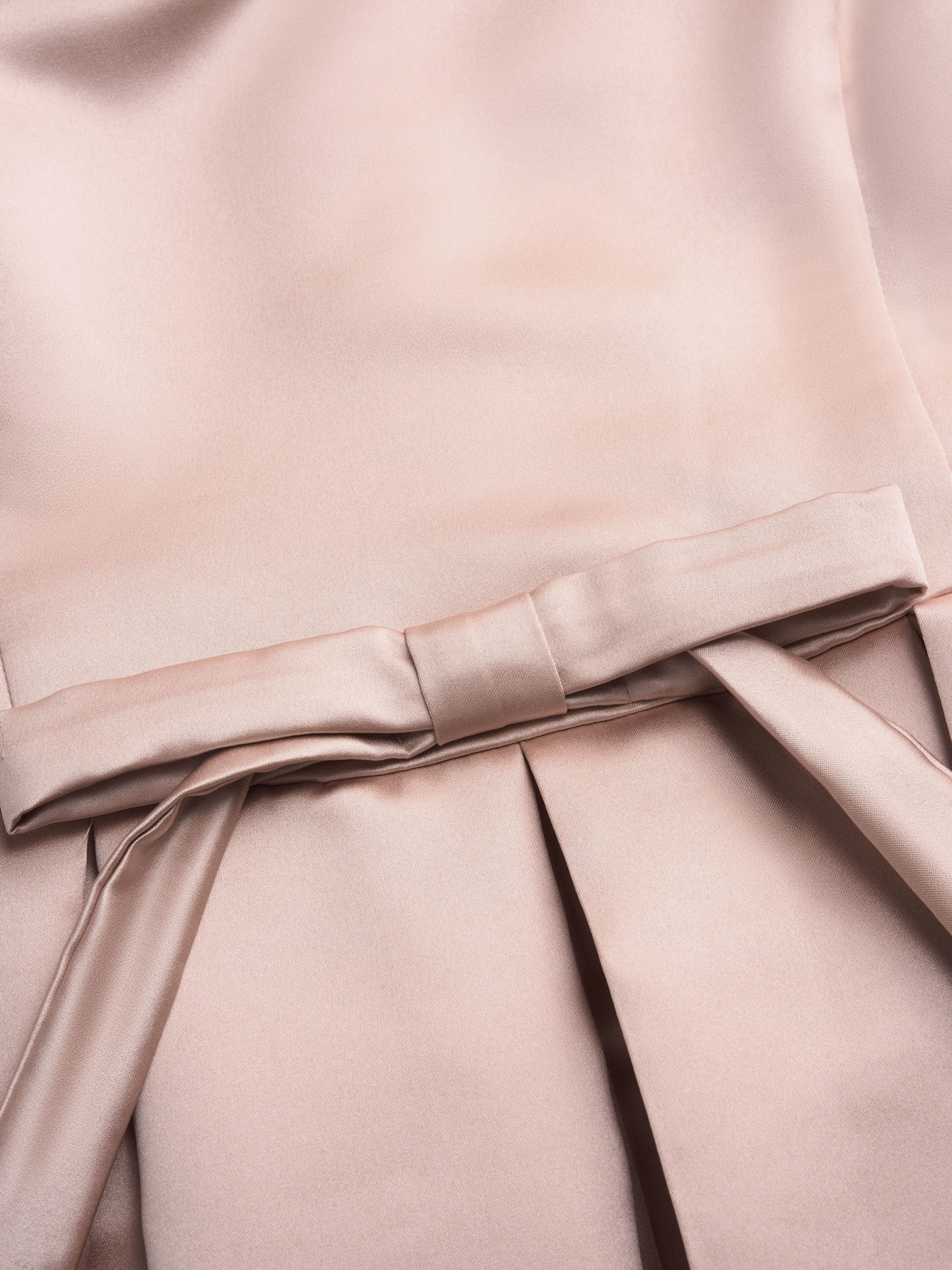 Satin Round Neckline Ruffle Bowknot Midi Dress Curve & Plus