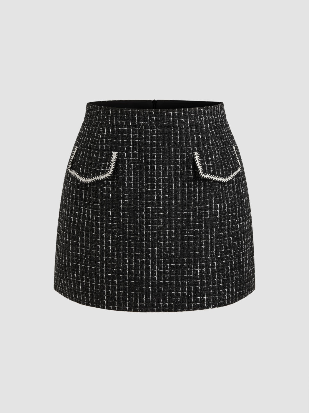 Tweed Mid Rise Mini Skirt Curve & Plus