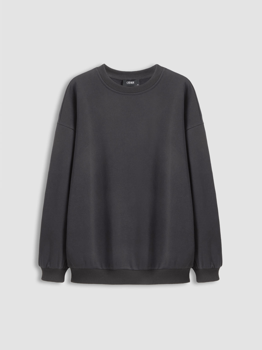 Terry Round Neckline Solid Sweatshirt