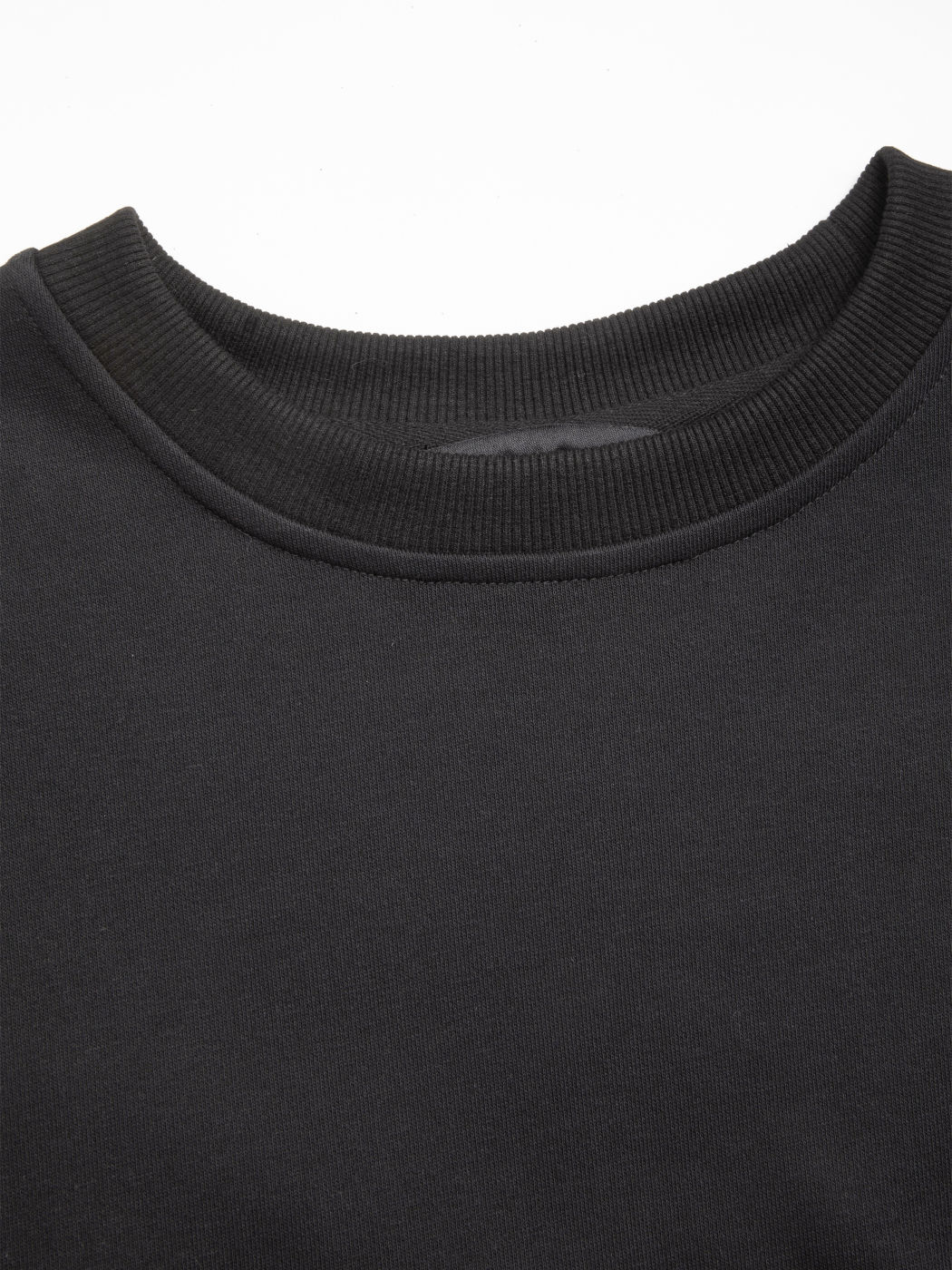 Terry Round Neckline Solid Sweatshirt