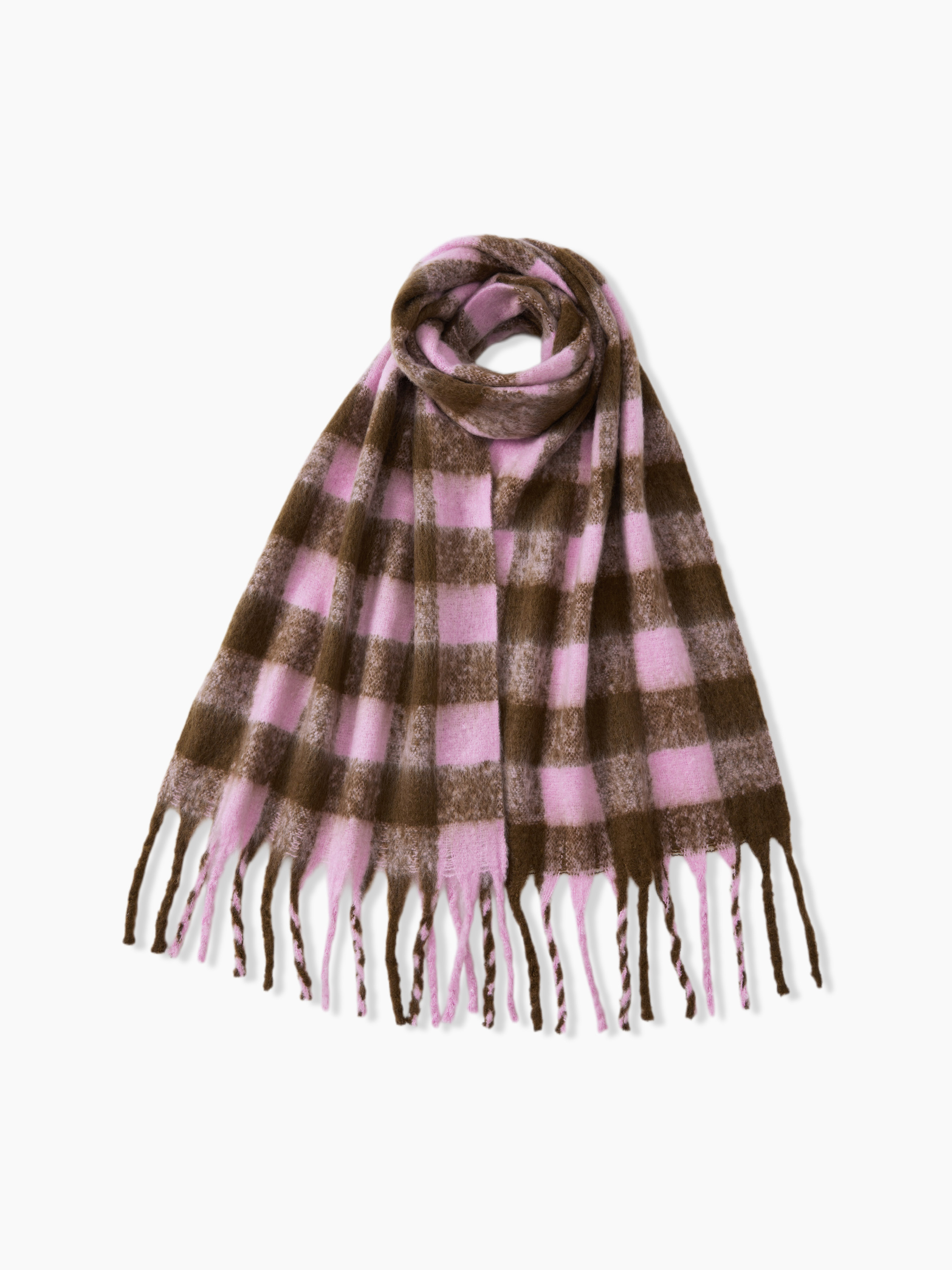 PLAID TASSEL SCARF