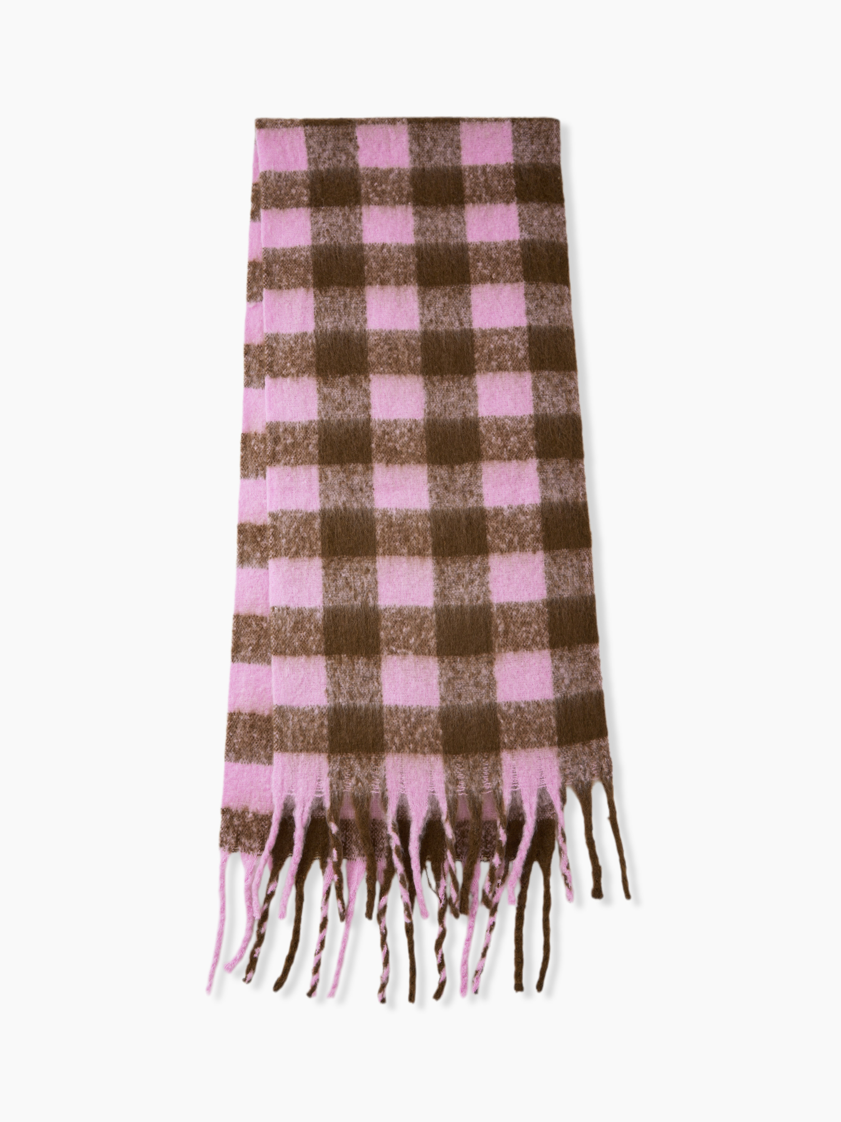 PLAID TASSEL SCARF