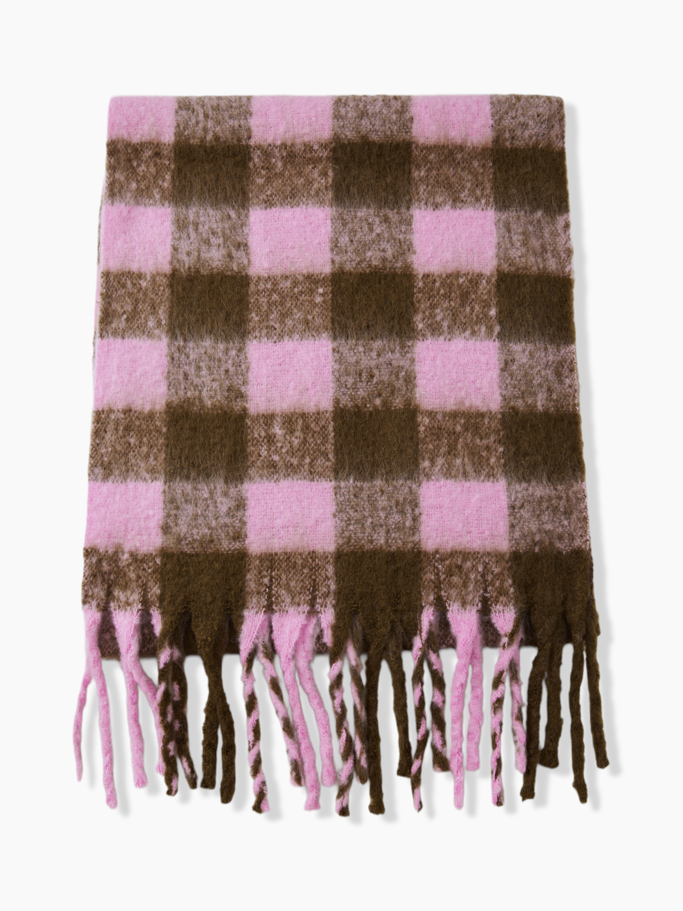 PLAID TASSEL SCARF