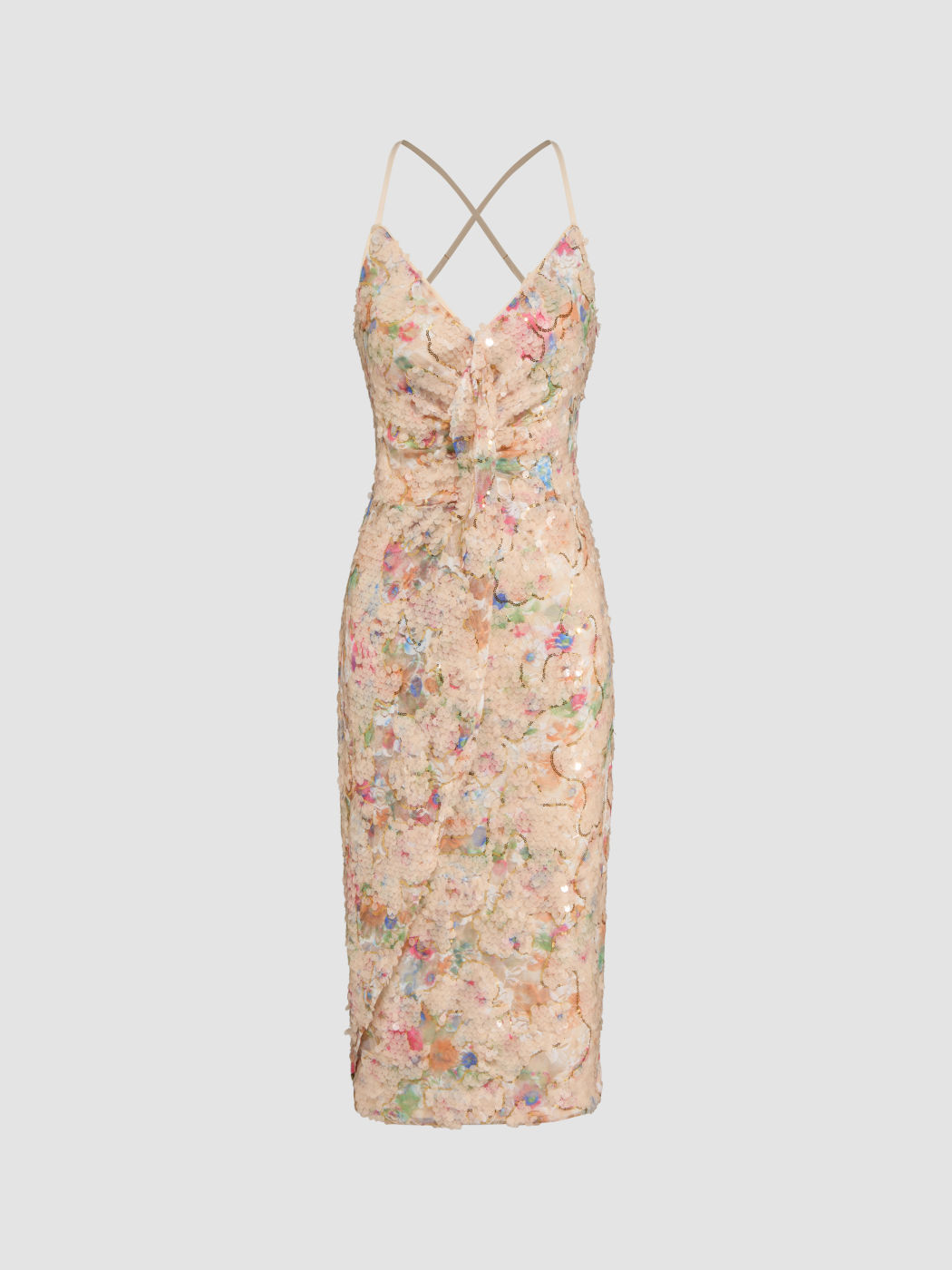 Sequins Abstract Criss Cross Midi Dress
